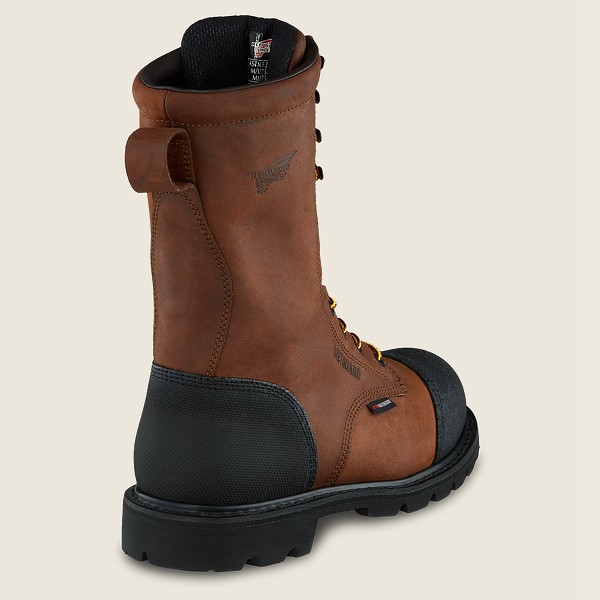 Red Wing Safety Bot Erkek - Truwelt - 10-Inch Waterproof Toe Metguard - Kahverengi/Siyah - 36MZINUAT